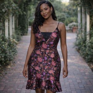 NWT Forest Lily Floral Brocade Party Dress